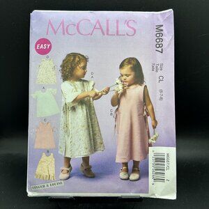 McCall's Easy 6687  “Dresses & Pinafores” (Size 6-7-8) Sewing Pattern Uncut FF